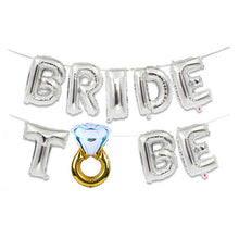 Load image into Gallery viewer, 16inch Gold Silver Bride To Be Letter Foil Balloons Diamond Ring Balloon