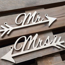 Load image into Gallery viewer, 2018 1Pair Mr &amp; Mrs Arrow Signs Wedding Chair Decoration