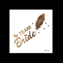 Load image into Gallery viewer, 10pc Bachelorette Party team Bride Bridesmaid temporary tattoo