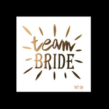 Load image into Gallery viewer, 10pc Bachelorette Party team Bride Bridesmaid temporary tattoo