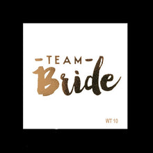 Load image into Gallery viewer, 10pc Bachelorette Party team Bride Bridesmaid temporary tattoo