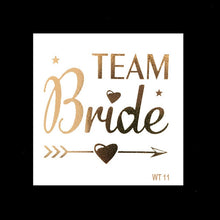 Load image into Gallery viewer, 10pc Bachelorette Party team Bride Bridesmaid temporary tattoo