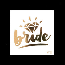 Load image into Gallery viewer, 10pc Bachelorette Party team Bride Bridesmaid temporary tattoo