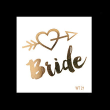Load image into Gallery viewer, 10pc Bachelorette Party team Bride Bridesmaid temporary tattoo
