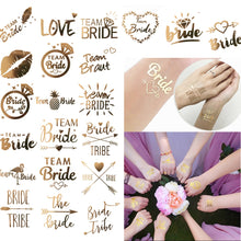 Load image into Gallery viewer, 10pc Bachelorette Party team Bride Bridesmaid temporary tattoo